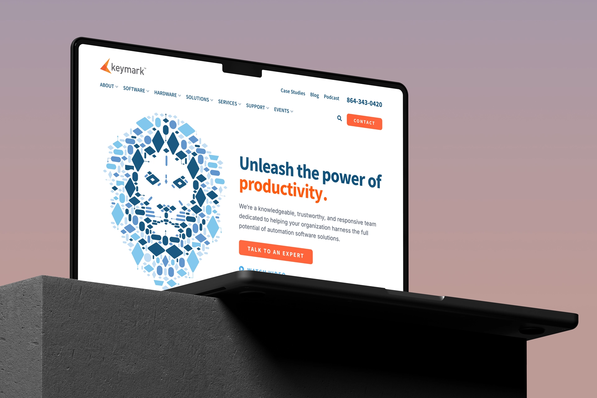 KeyMark homepage showcasing intelligent automation solutions